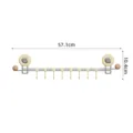 Creamy yellow suction cup wall rack with 8 hooks, 57.1cm length - Milk Yellow