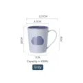 Minimalistischer grauer Mundspülbecher mit Wolkendesign und 400 ml Fassungsvermögen - 400ml / Grau/Weiß