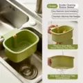 Green kitchen sink drain basket with press-to-open filter bottom, 1 pack - 1 Piece / Green