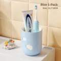 Gobelet à brosse à dents bleu nordique avec nuages découpés, verre à dents épais - 301-400ml / Bleu