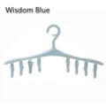 Multi-functional windproof clothes hanger with 8 anti-slip clips in elegant blue color - Nordic Blue