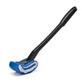 Ergonomic long handle toilet brush with blue and white cleaning sponge head for bathroom - Black
