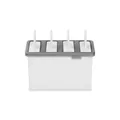 Molde para polos reutilizable de 4 cavidades en blanco y gris para helados caseros - Blanco