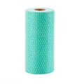 Disposable non-woven dishcloth roll with blue wave pattern, 50 sheets per pack - 50 Pieces / Green