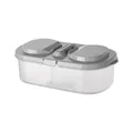 Professional dual-compartment airtight food storage jar with grey locking lid for kitchen - Gray
