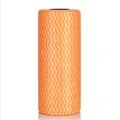 High-quality roll of orange wavy patterned non-woven disposable cleaning wipes for kitchen use - 50 Pieces / Orange