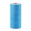 Disposable non-woven dishcloth roll with blue wave pattern for kitchen cleaning 50pcs - 50 Pieces / Blue