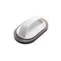Esponja de limpieza de carborundo gris con mango de plástico blanco ergonómico y duradero - Blanco