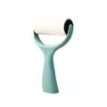 Standing lint roller for clothes with ergonomic cyan handle and sticky paper roll - Light Blue