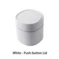 Mini papelera de escritorio blanca minimalista con tapa a presión para oficina u hogar - Tapa Emergente / Blanco