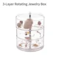 Transparenter rotierender 3-Ebenen-Schmuckorganizer für Ohrringe und Halsketten Box - Dreilagig / Transparent