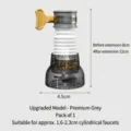 Grey rotatable faucet extension filter with adjustable buckle and 8-12cm telescoping design - Upgraded 2nd Gen / Premium Grey