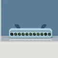 Light blue temporary car parking number plate with cute ears and green luminous digits - Light Blue