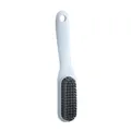 Grey household laundry and shoe brush with long handle and soft cleaning bristles - Light Gray