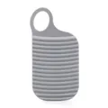 Mini portable silicone washboard with wave texture and hanging hole in grey finish - Gray