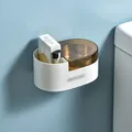 Cenicero de pared sin taladro y caja de almacenamiento para baño moderna en blanco elegante - White And Translucent Gold