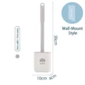 Wall-mounted grey silicone toilet brush with holder, dimensions 38cm x 10cm x 4cm - Dark Gray And Light Gray (Wall-Mounted) / Gray