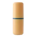 Portable yellow travel toothbrush and toothpaste storage case for business trips - Yellow