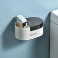 Cenicero de pared blanco con etiqueta Smoking Area y tapa para almacenamiento - Blanco Y Negro Traslúcido