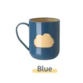 Blauer Kunststoff-Waschbecher mit süßem Wolkenmuster und Griff für das Wohnheim - 400ml / Blau
