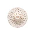 Beige volcano-shaped silicone sink strainer and hair catcher for bathroom and kitchen drains - White