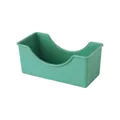 Green plastic bone spit dish with U-shaped cutout for snacks and table scraps. - Shelf Organizer / Green