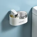 Cenicero de pared blanco con compartimento de almacenamiento e interior de acero inoxidable - White And Clear