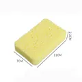Yellow rectangular wood pulp kitchen cleaning sponge with 11x7x2.2cm dimension markings - 2cm Thick / Gold Yellow