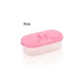 Dual-compartment kitchen food storage container with a pink airtight lid for grains - Pink