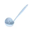Light blue eco-friendly wheat straw soup ladle with 2-in-1 strainer and hanging hole - Nordic Blue