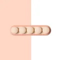 Minimalist peach five-slot desktop cable organizer for charging wire management - Deep Pink + Light Pink