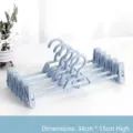 Five-piece set of adjustable plastic pants hangers with non-slip clips in Nordic blue - Blue