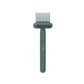 Dark green dual-ended comb cleaning brush tool for hairbrushes and massage combs - Green