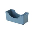Durable blue plastic snack and bone dish featuring an elegant curved side design - Shelf Organizer / Blue