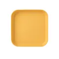 Minimalist ginger yellow square plastic snack plate with rounded edges for appetizers - Square Plate / Yellow