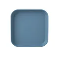 Square blue plastic bone spit dish with rounded corners for snacks, cakes and pickles - Square Plate / Blue