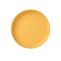 Minimalist yellow circular plastic snack plate for bone disposal and dessert serving - Round Plate / Yellow