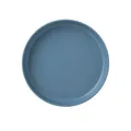 Small round plastic snack plate in dusty blue for table waste and appetizers - Round Plate / Blue