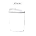 Transparente Luftdichte Vorratsdose aus Kunststoff mit weißem Deckel 1500ML Fassungsvermögen - 1.5L / Weiß