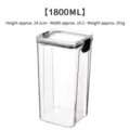 1800ml clear airtight food storage container with black lid latch for pantry - Super Large 1800ml