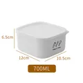 700ml white plastic food storage container with dimensions for meal prep and lunch - 700ml