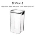 1300ml airtight food storage container with black seal for kitchen organization - Extra Large 1300ml
