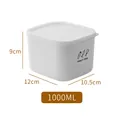 1000ml white square plastic food storage container with lid for refrigerator use - 1000ml