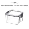 460ml square airtight food storage jar with black lid clasp for kitchen organization - Small 460ml