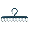 Multifunctional 9-hole space-saving clothes hanger in dark blue for home closet storage - Blue