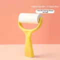Yellow standable lint roller handle with 1 refill roll, 60 easy-tear sheets total - Yellow Handle + 1 Roll / 60 Sheets/Roll / Yellow