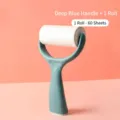 Dark blue standable lint roller for pet hair and dust removal, 60 sheets per roll - Dark Blue Handle + 1 Roll / 60 Sheets/Roll / Dark Blue
