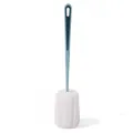 Long-handled sponge cup brush in teal and white for cleaning water bottles and thermoses - Blue