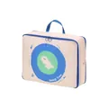 Bolsa de almacenamiento comprimible de tela Oxford con oso lindo para ropa y plumón - Cachorro Azul Oscuro / Bolsa de Ropa Mediana