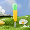 Creative 3-in-1 carrot shaped silicone cup lid cleaning brush for bottle gaps and nipples - Yellow